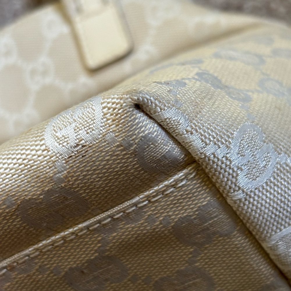 Auth GUCCI tote Shoulder bag GG pattern canvas leather Beige - Picture 12 of 16